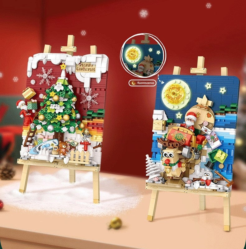 Christmas Stereoscopic Building Block Painting