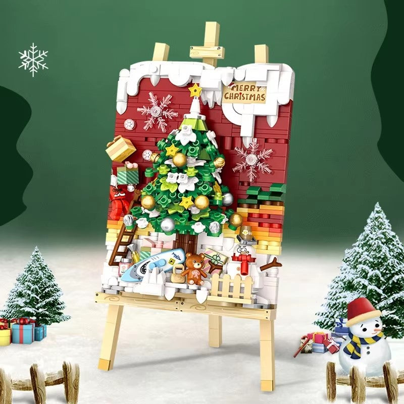 Christmas Stereoscopic Building Block Painting